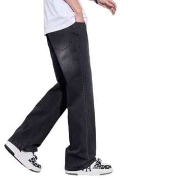 Bootcut traperice od denima, flis podstavljene, srednji pojas, zakrivljeni rub, blago prošireni ravni dio nogavice