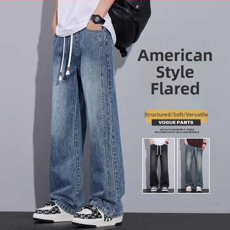 Bootcut denim püksid, vooderdatud fleece, keskmine talje, kaarjo äär kergelt laienev