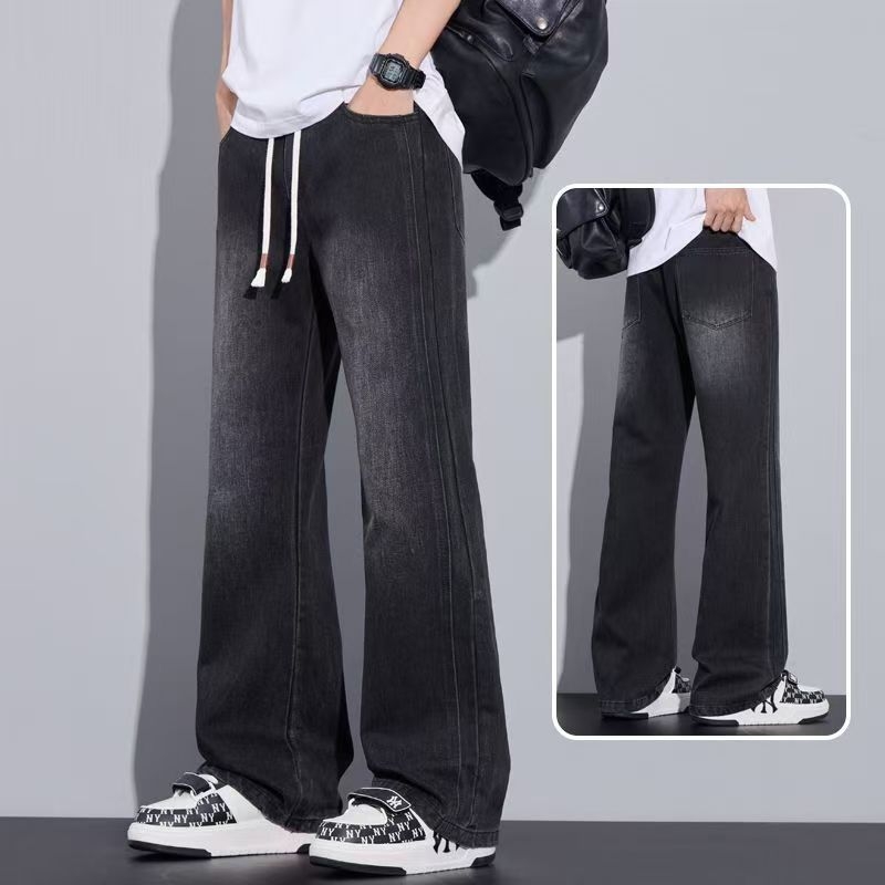 Bootcut traperice od denima, flis podstavljene, srednji pojas, zakrivljeni rub, blago prošireni ravni dio nogavice