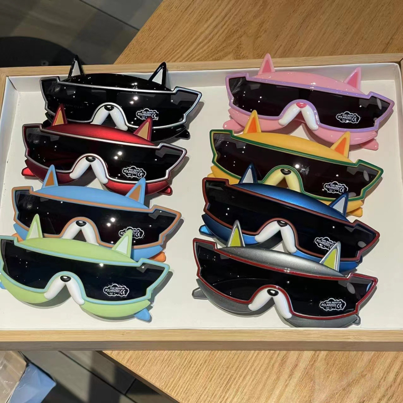 Bērnu polarizētās saulesbrilles ar integrētu lēcu, pilns rāmis, TAC lēcas, UV400, suņa kucēna motīvs karikatūrā