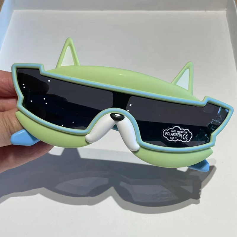 Bērnu polarizētās saulesbrilles ar integrētu lēcu, pilns rāmis, TAC lēcas, UV400, suņa kucēna motīvs karikatūrā