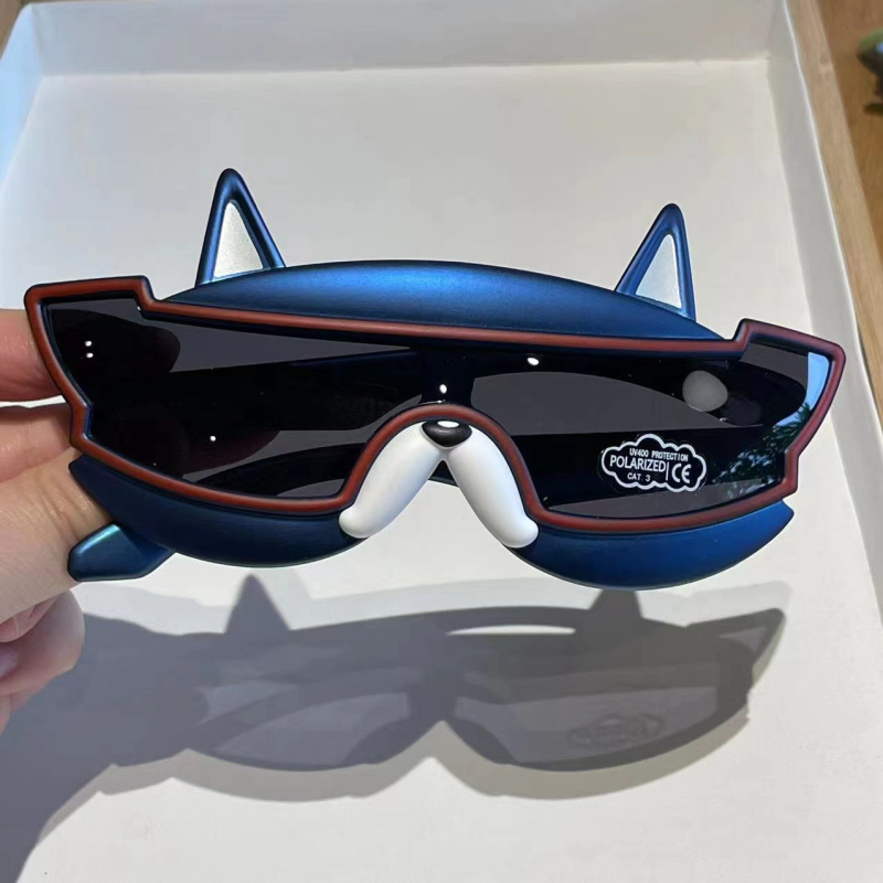 Bērnu polarizētās saulesbrilles ar integrētu lēcu, pilns rāmis, TAC lēcas, UV400, suņa kucēna motīvs karikatūrā