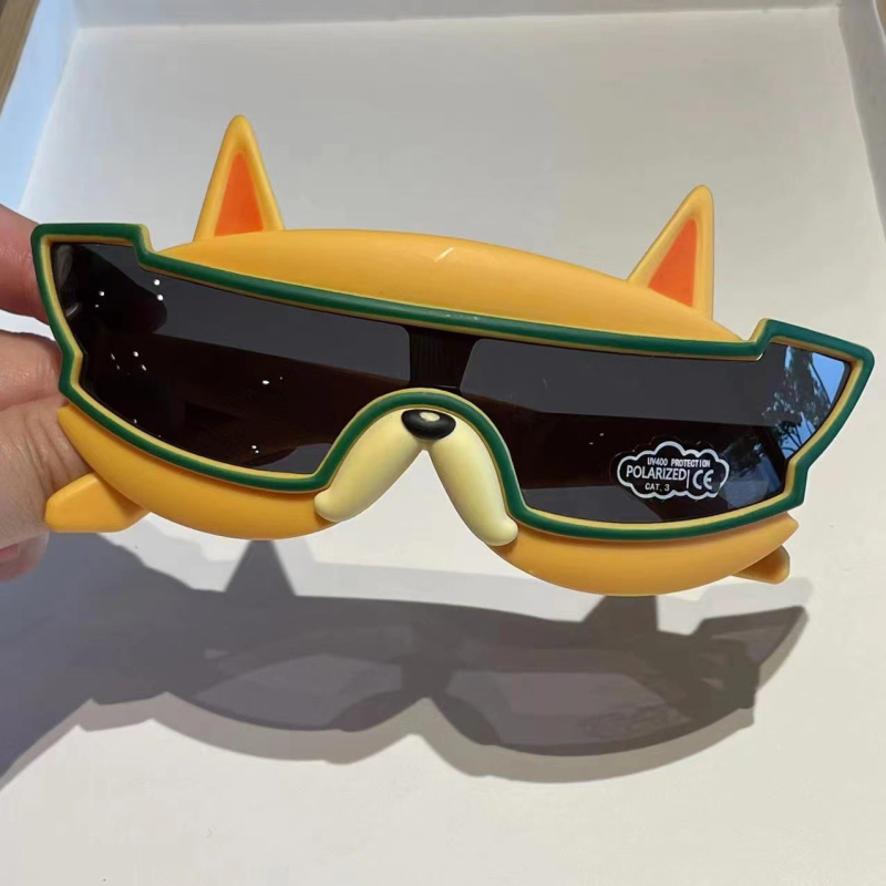 Bērnu polarizētās saulesbrilles ar integrētu lēcu, pilns rāmis, TAC lēcas, UV400, suņa kucēna motīvs karikatūrā
