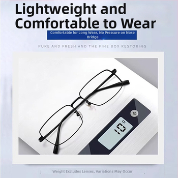 Lasīšanas brilles - akrila lēcas, anti-zilā gaisma, bezrāmju, titāna sakausējuma rāmis