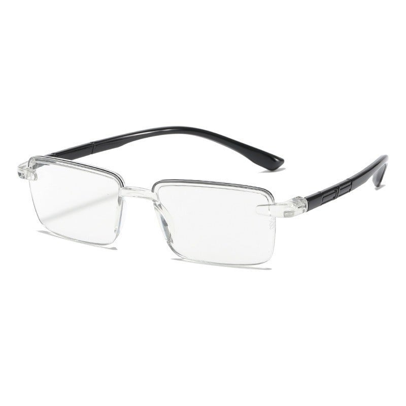 Lasīšanas brillēs ar zilās gaismas aizsardzību, vieglas, 21 g, PC lēcas, kvadrātveida rāmis
