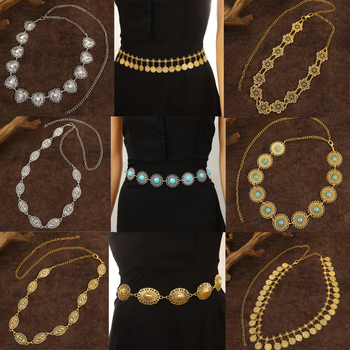 Lančana ogrlica za struk s dizajnom srca, Pine kamen ugrađen, metal, elektroplatiranje, elegantan stil