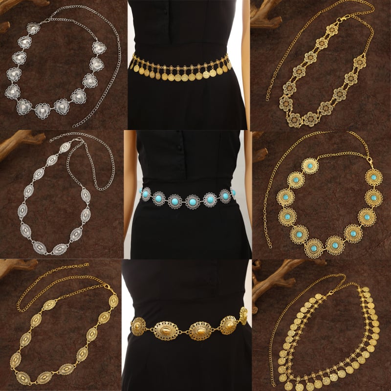 Lančana ogrlica za struk s dizajnom srca, Pine kamen ugrađen, metal, elektroplatiranje, elegantan stil