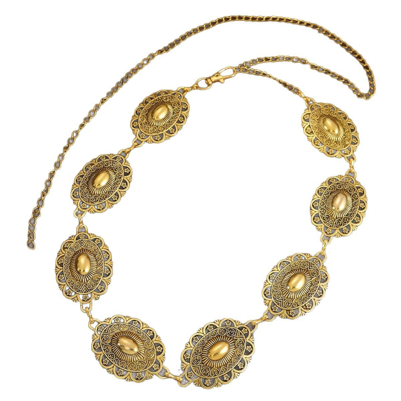 Lančana ogrlica za struk s dizajnom srca, Pine kamen ugrađen, metal, elektroplatiranje, elegantan stil