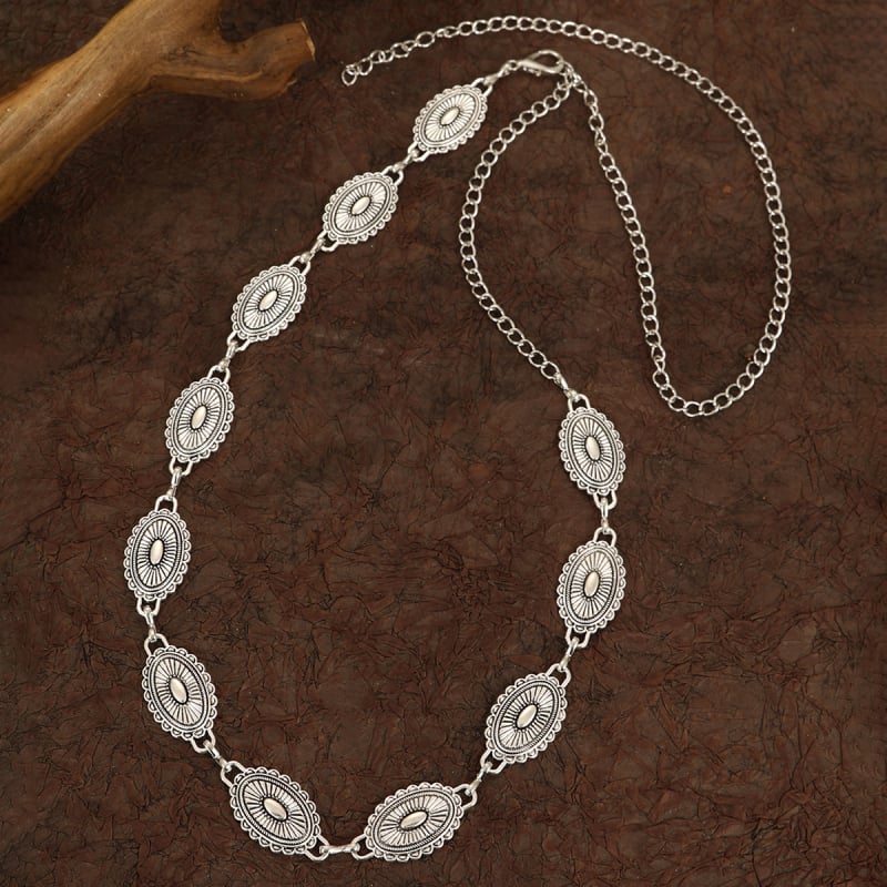 Lančana ogrlica za struk s dizajnom srca, Pine kamen ugrađen, metal, elektroplatiranje, elegantan stil