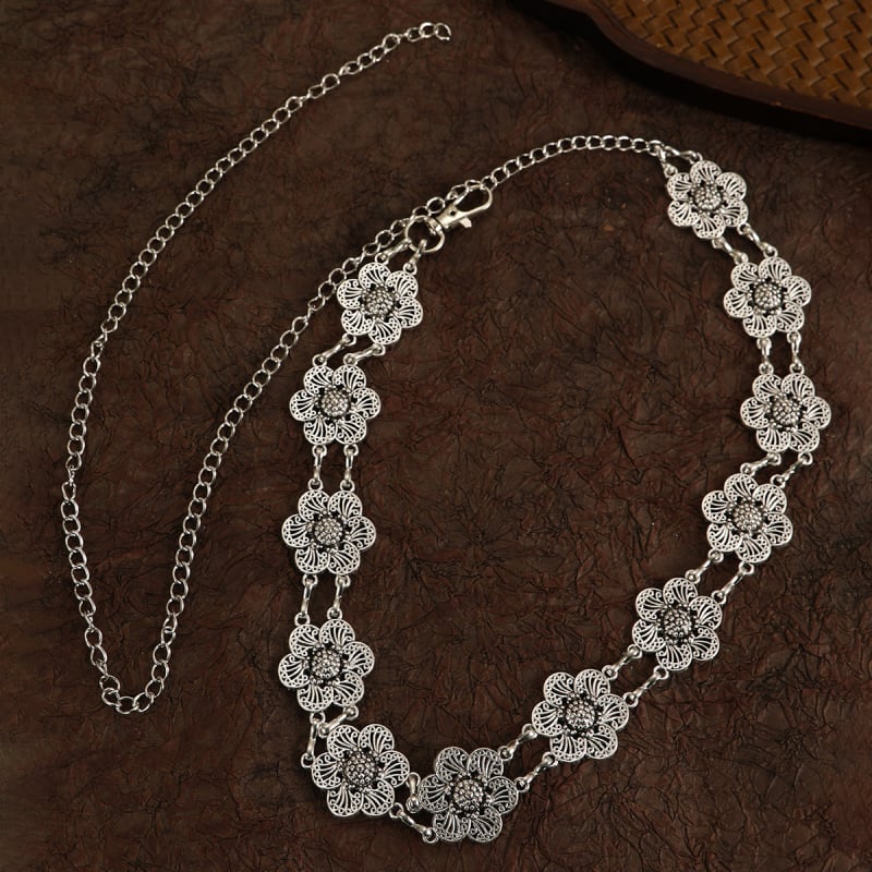 Lančana ogrlica za struk s dizajnom srca, Pine kamen ugrađen, metal, elektroplatiranje, elegantan stil