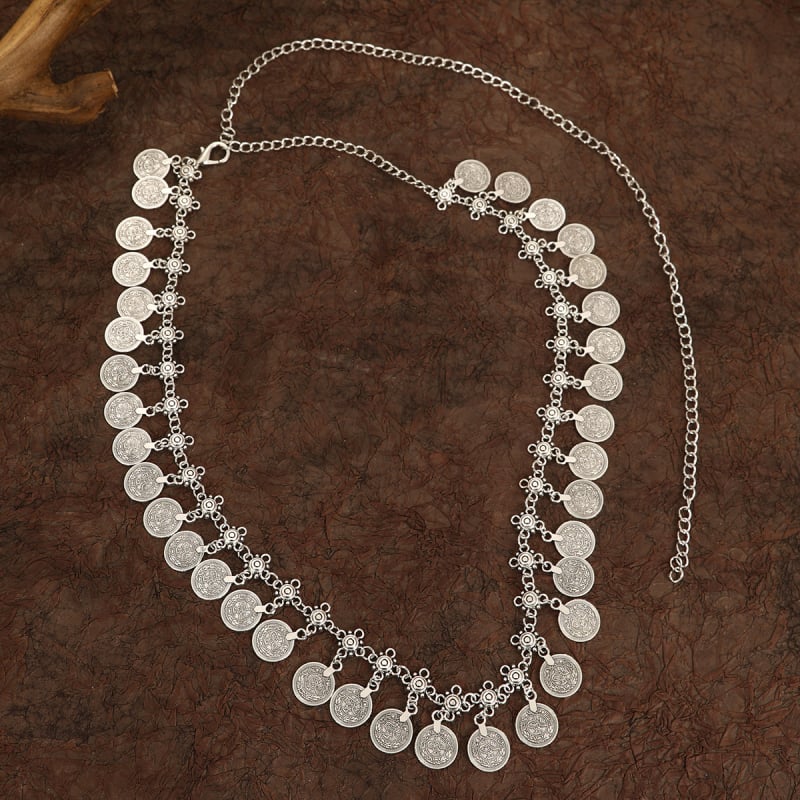 Lančana ogrlica za struk s dizajnom srca, Pine kamen ugrađen, metal, elektroplatiranje, elegantan stil