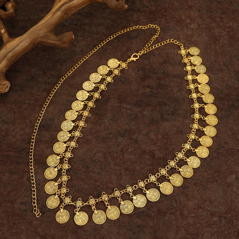 Lančana ogrlica za struk s dizajnom srca, Pine kamen ugrađen, metal, elektroplatiranje, elegantan stil