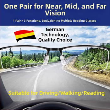 Lasīšanas brilles ar anti-zilu gaismu, divuzmantošana tālumam un tuvumam, pilns rāmis no TR+metāla, kvadrāta rāmis — 2025. gada pavasaris
