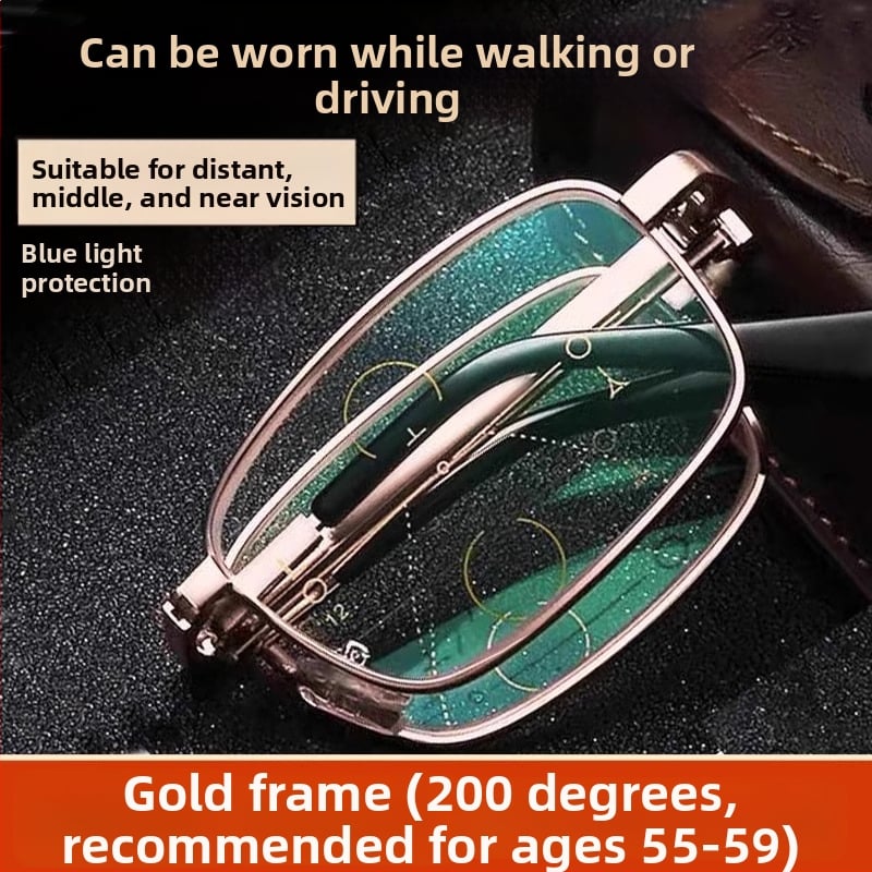 Lasīšanas brilles ar anti-zilu gaismu, divuzmantošana tālumam un tuvumam, pilns rāmis no TR+metāla, kvadrāta rāmis — 2025. gada pavasaris