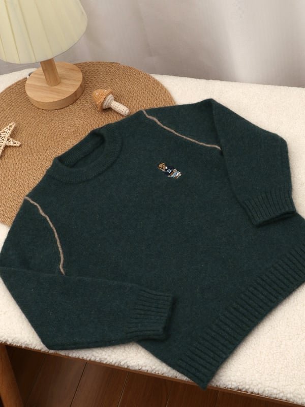 Vaikų kašmyro megztinis, storas megztimo audinys, apvalus kaklas, ilgos rankovės, dryžių/karikatūrų/abstraktus raštų, švelnus fliso paviršius, enziminis skalbimas, Korėjietiškas stilius, amžiaus grupė 3–8 m, 100% kašmyras.