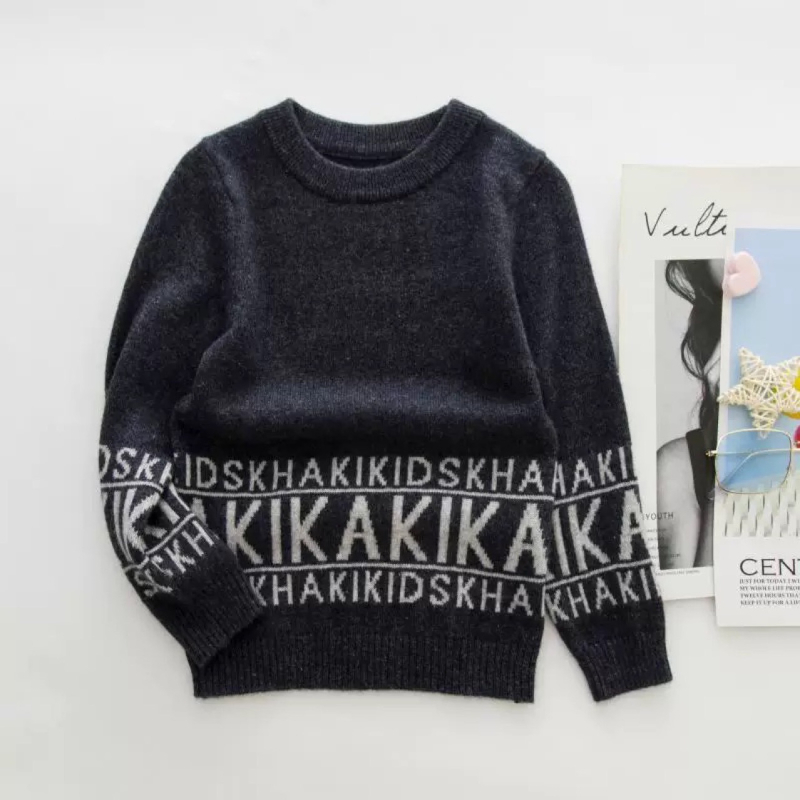 Vaikų kašmyro megztinis, storas megztimo audinys, apvalus kaklas, ilgos rankovės, dryžių/karikatūrų/abstraktus raštų, švelnus fliso paviršius, enziminis skalbimas, Korėjietiškas stilius, amžiaus grupė 3–8 m, 100% kašmyras.