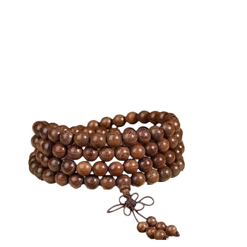 Drvena budistička narukvica s 108 perli, polirana, unisex stil, porijeklo Guangzhou