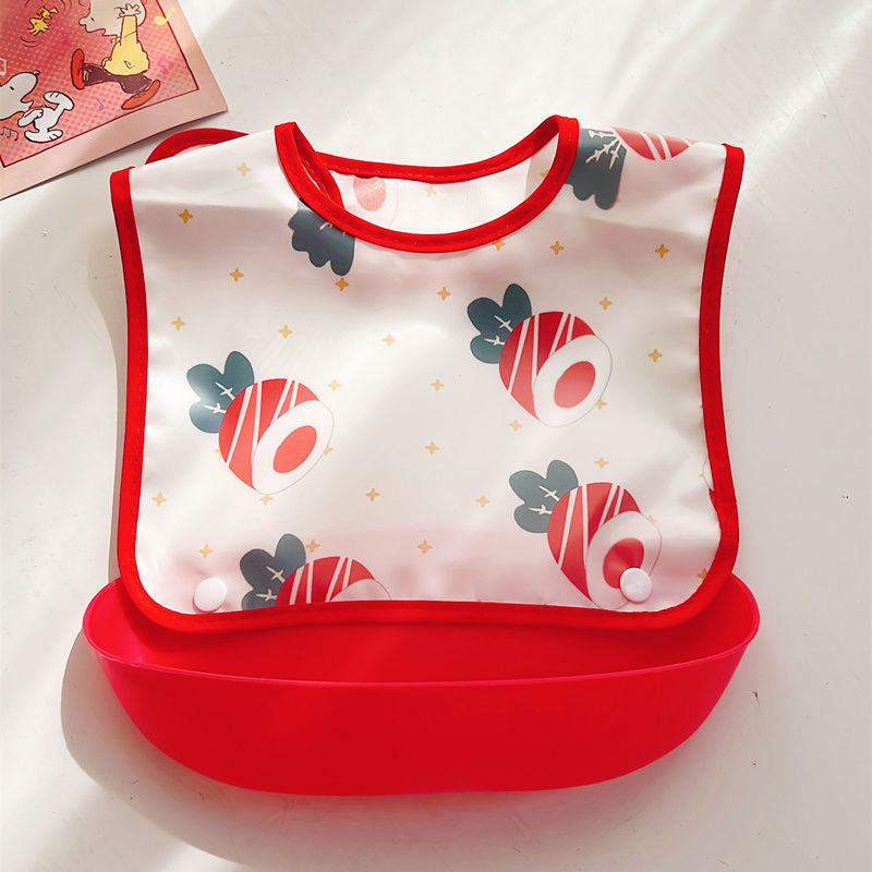 Odvojivi hranilni bib s džepom, vodootporan EVA, uzorak životinja, za dojenčad i djecu do 6 godina