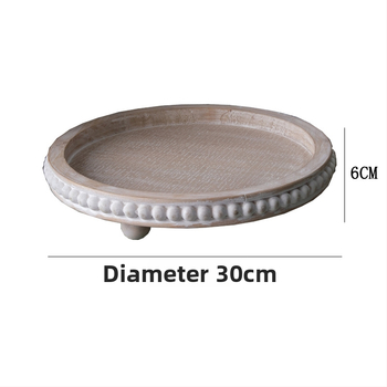 Apaļš koka trauks franču retro stilā, virsma ar spreja pārklājumu, pielāgojams; piemērots viesnīcām, maltītēm, kafijai un tējai.