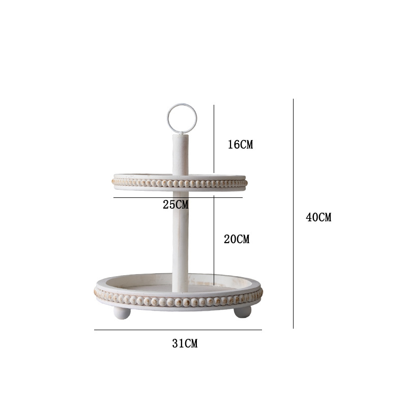 Apaļš koka trauks franču retro stilā, virsma ar spreja pārklājumu, pielāgojams; piemērots viesnīcām, maltītēm, kafijai un tējai.