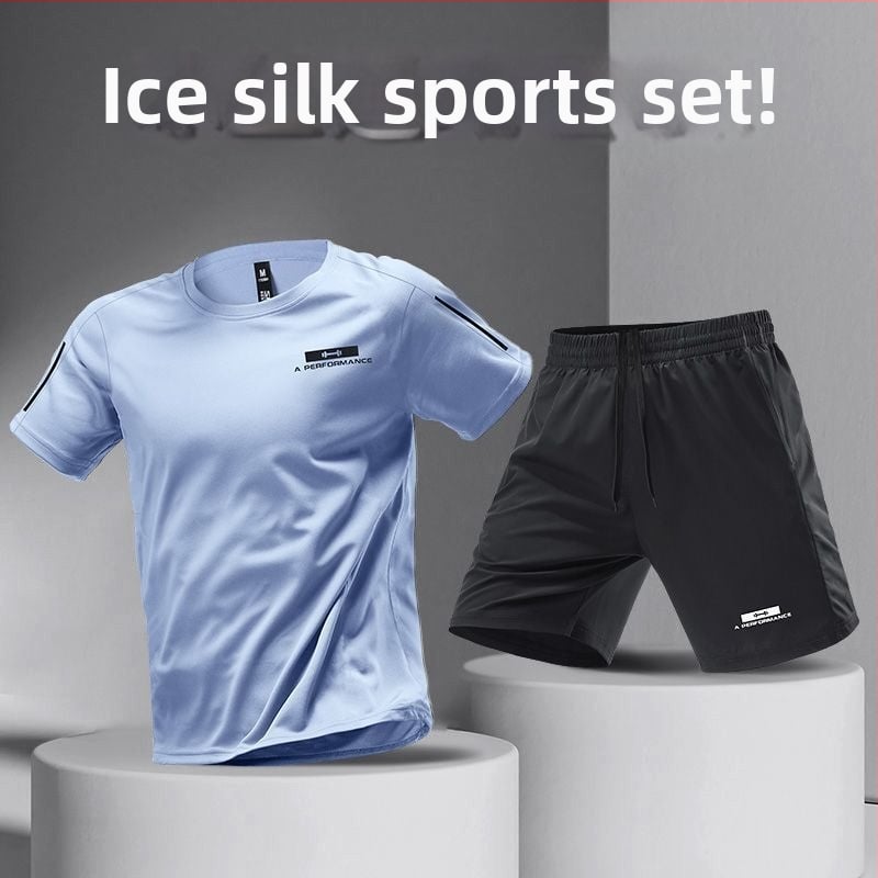 Vīriešu ātri žūstošs T-krekls no ice silk, elpojošs, brīvs piegriezums