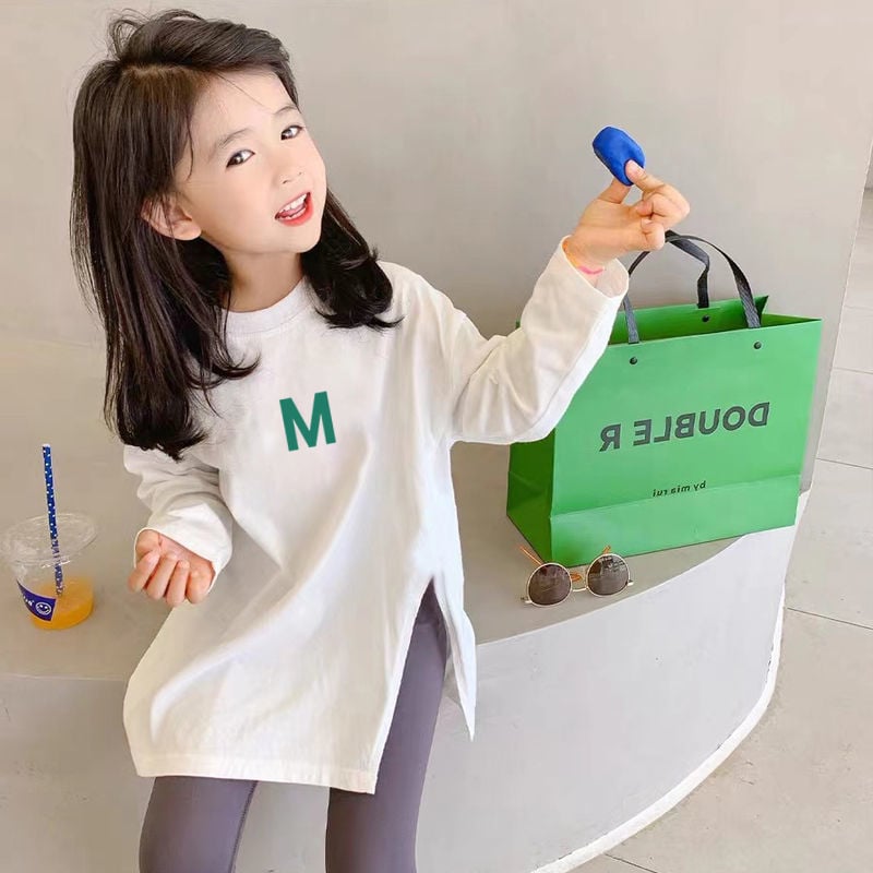 Mergaitėms ilgomis rankovėmis marškinėliai, animacinis piešinys, 100% medvilnė, švelni tekstūra, apvali kaklo linija