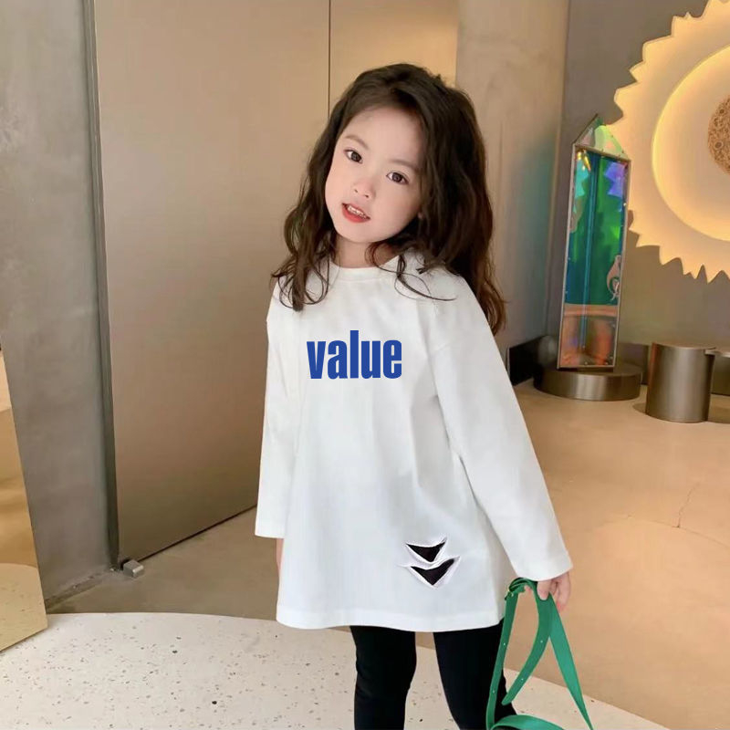 Mergaitėms ilgomis rankovėmis marškinėliai, animacinis piešinys, 100% medvilnė, švelni tekstūra, apvali kaklo linija