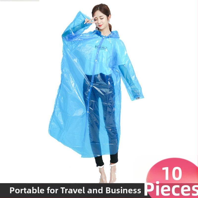 Lietus pončo tūrisma vajadzībām — atkārtoti lietojams, bieza auduma ar ietekmes audumu, pieaugušajiem, ārējiem pārgājieniem