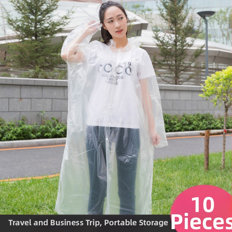 Lietus pončo tūrisma vajadzībām — atkārtoti lietojams, bieza auduma ar ietekmes audumu, pieaugušajiem, ārējiem pārgājieniem