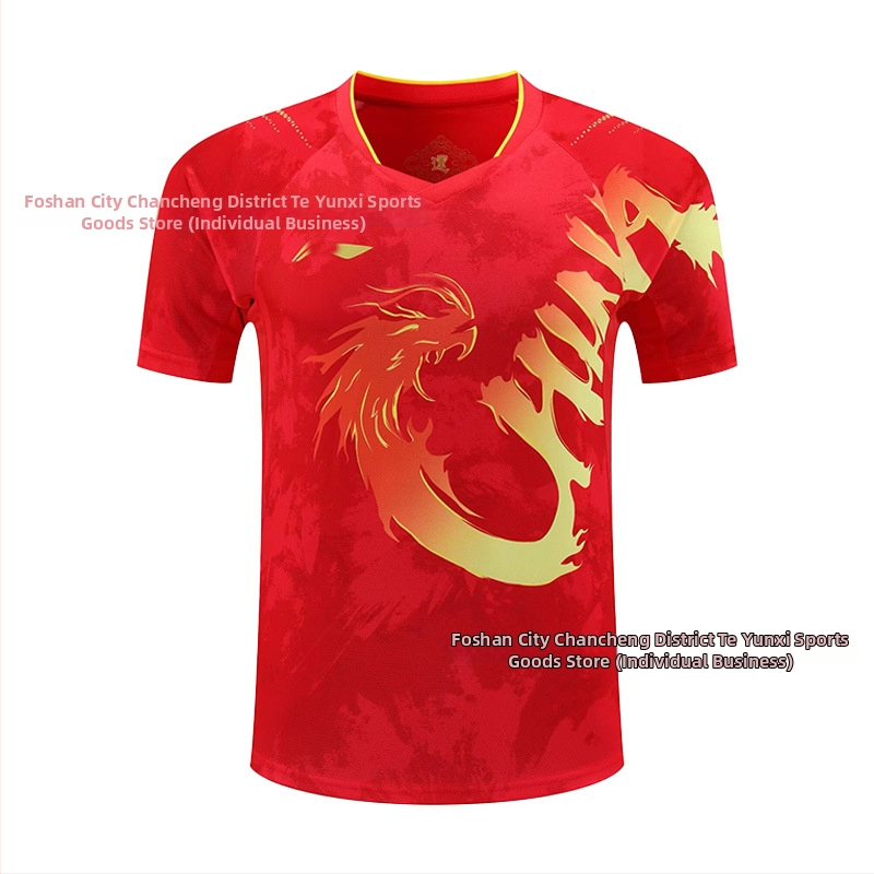 Stalo teniso trumpų rankovių treniruočių komplektas – Unisex, greitai džiūstantis poliesterio mišinys, 95–100% poliesteris, pavasaris–ruduo, suaugusiems ir vaikams