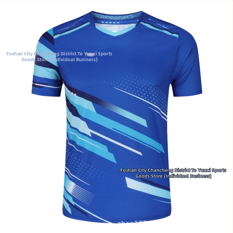 Stalo teniso trumpų rankovių treniruočių komplektas – Unisex, greitai džiūstantis poliesterio mišinys, 95–100% poliesteris, pavasaris–ruduo, suaugusiems ir vaikams