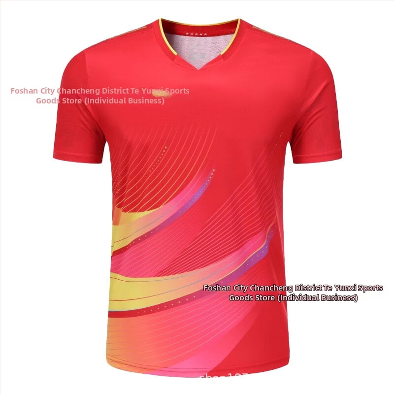 Stalo teniso trumpų rankovių treniruočių komplektas – Unisex, greitai džiūstantis poliesterio mišinys, 95–100% poliesteris, pavasaris–ruduo, suaugusiems ir vaikams