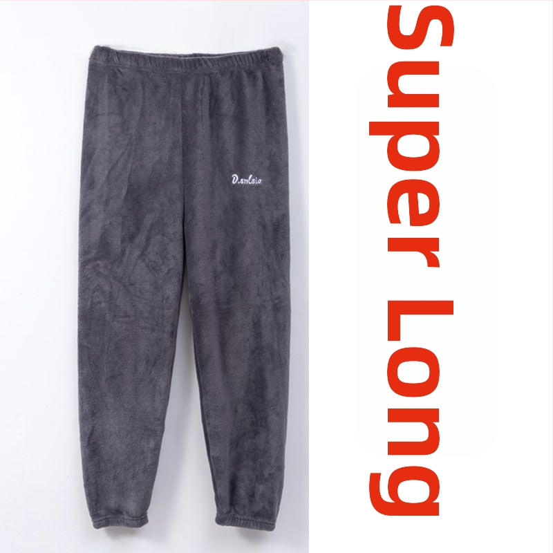 Pidzama hlače od koralnog pliša, podstavljene i debele zimi, opuštena silueta, dužina 120 cm, unisex