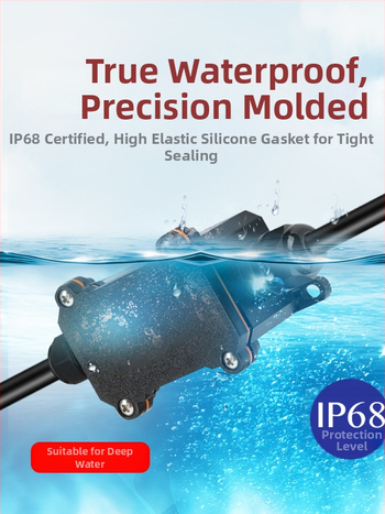 MX-0800 Ārējā ūdensdroša kabelu kastīte ar ātru termināļa bloku, IP68, gatava iegremdēšanai, versijas 2 ievadi/2 izejas vai 2 ievadi/4 izejas