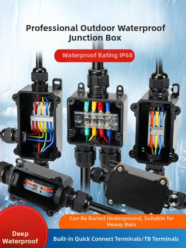 MX-0800 Ārējā ūdensdroša kabelu kastīte ar ātru termināļa bloku, IP68, gatava iegremdēšanai, versijas 2 ievadi/2 izejas vai 2 ievadi/4 izejas