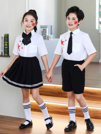 Vaikų sceniniai kostiumai chorai ir recitacijai, nuo darželio iki gimnazijos, medvilnės audinys su 80% poliesterio, tinkami cheerleading, 8+ metų (aukštis virš 140 cm), Ruduo 2025