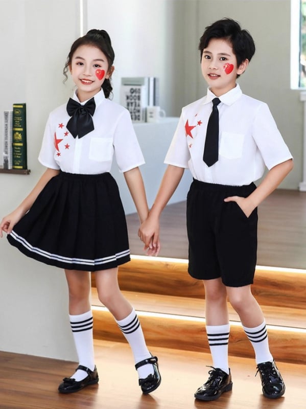 Vaikų sceniniai kostiumai chorai ir recitacijai, nuo darželio iki gimnazijos, medvilnės audinys su 80% poliesterio, tinkami cheerleading, 8+ metų (aukštis virš 140 cm), Ruduo 2025