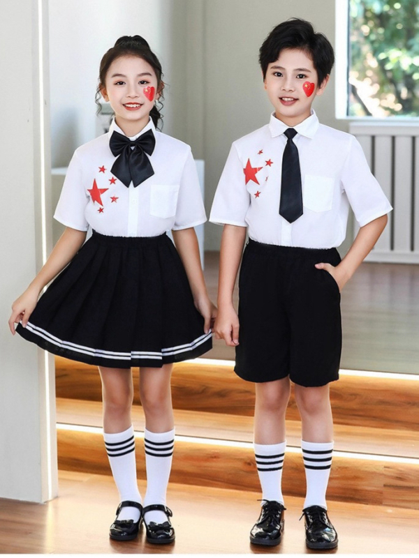 Vaikų sceniniai kostiumai chorai ir recitacijai, nuo darželio iki gimnazijos, medvilnės audinys su 80% poliesterio, tinkami cheerleading, 8+ metų (aukštis virš 140 cm), Ruduo 2025