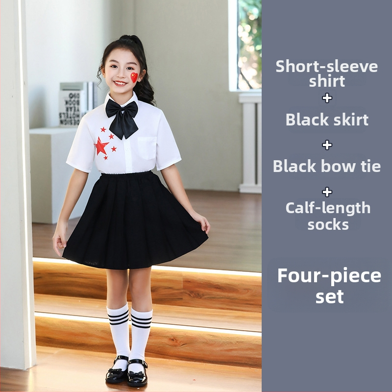 Vaikų sceniniai kostiumai chorai ir recitacijai, nuo darželio iki gimnazijos, medvilnės audinys su 80% poliesterio, tinkami cheerleading, 8+ metų (aukštis virš 140 cm), Ruduo 2025