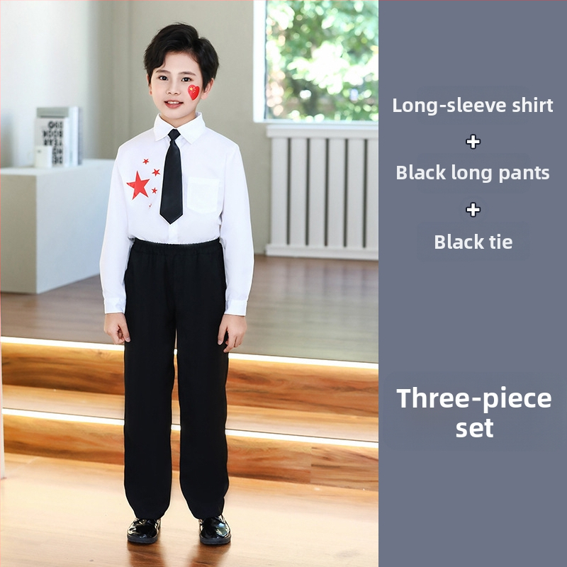 Vaikų sceniniai kostiumai chorai ir recitacijai, nuo darželio iki gimnazijos, medvilnės audinys su 80% poliesterio, tinkami cheerleading, 8+ metų (aukštis virš 140 cm), Ruduo 2025