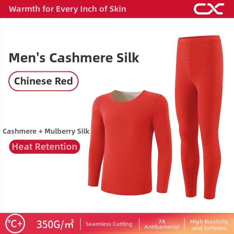 Termiska bāzes komplekts sievietēm no kašmīra un zīda, garas piedurknes, garas bikses, ekstra biezs