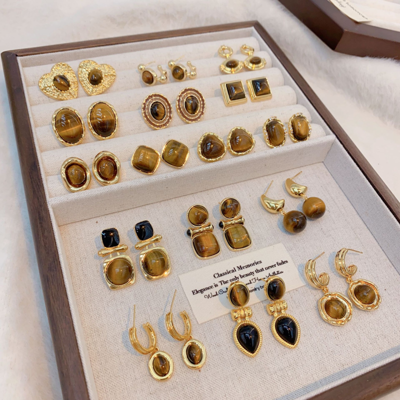 Yi nian auskarai, varis, geometrinė forma, retro stilius, moterims