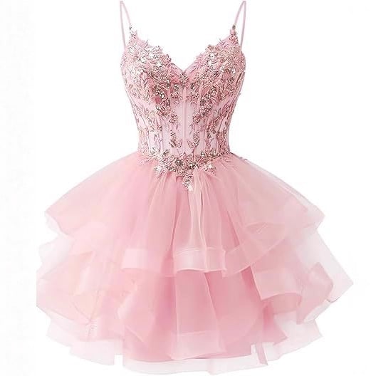 Рокля А-образна с презрамки, полиестер, съдържание 50–70% полиестер, къса рокля, стил: свеж и сладък