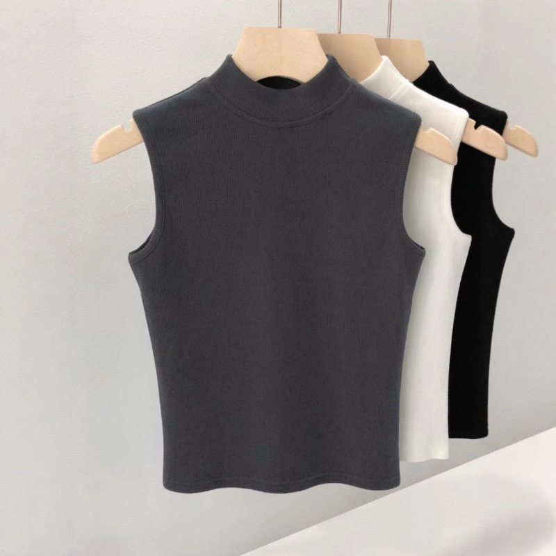Ženski bezrukavni top s polo ovratnikom od chenille – plus veličina, slim fit, proljeće-ljeto