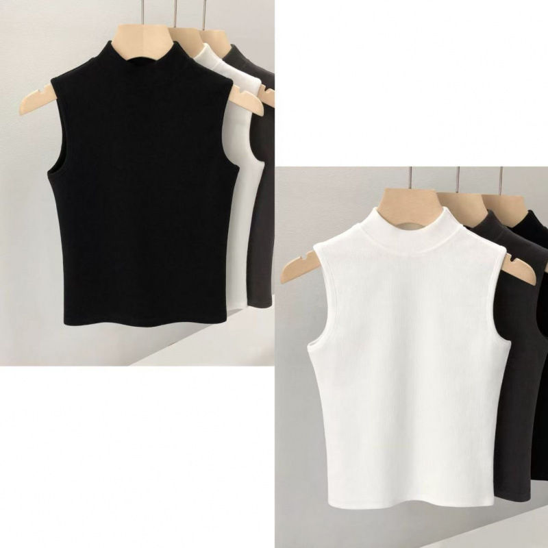Ženski bezrukavni top s polo ovratnikom od chenille – plus veličina, slim fit, proljeće-ljeto