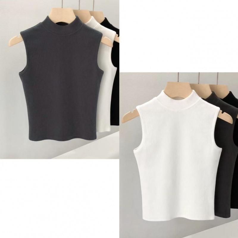 Ženski bezrukavni top s polo ovratnikom od chenille – plus veličina, slim fit, proljeće-ljeto