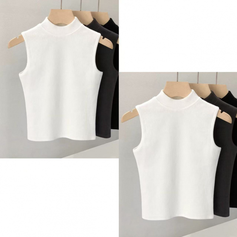 Ženski bezrukavni top s polo ovratnikom od chenille – plus veličina, slim fit, proljeće-ljeto