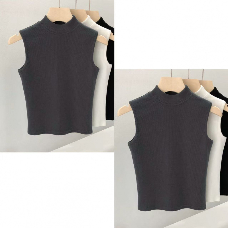 Ženski bezrukavni top s polo ovratnikom od chenille – plus veličina, slim fit, proljeće-ljeto