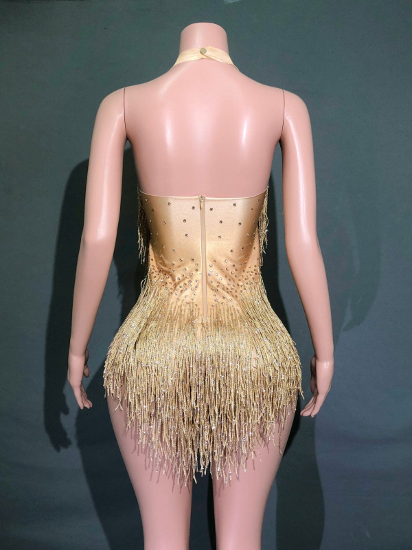 Latino šokių kombinezonas — haltero kaklas, kutai su akmenimis, be rankovių (Prekės ženklas: NYOOR; Audinys: spandeksas; Amžius: 18–24; Lytis: Moteris)