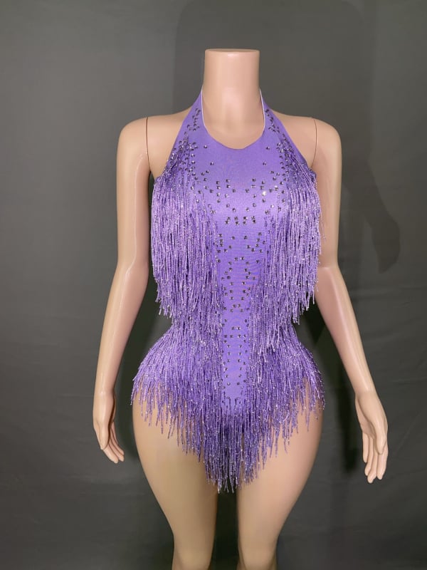 Latino šokių kombinezonas — haltero kaklas, kutai su akmenimis, be rankovių (Prekės ženklas: NYOOR; Audinys: spandeksas; Amžius: 18–24; Lytis: Moteris)